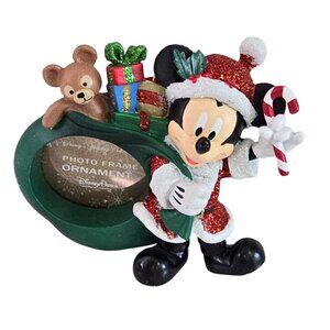 Disney Parks Mickey Mouse Christmas Photo Frame Ornament santa gift present